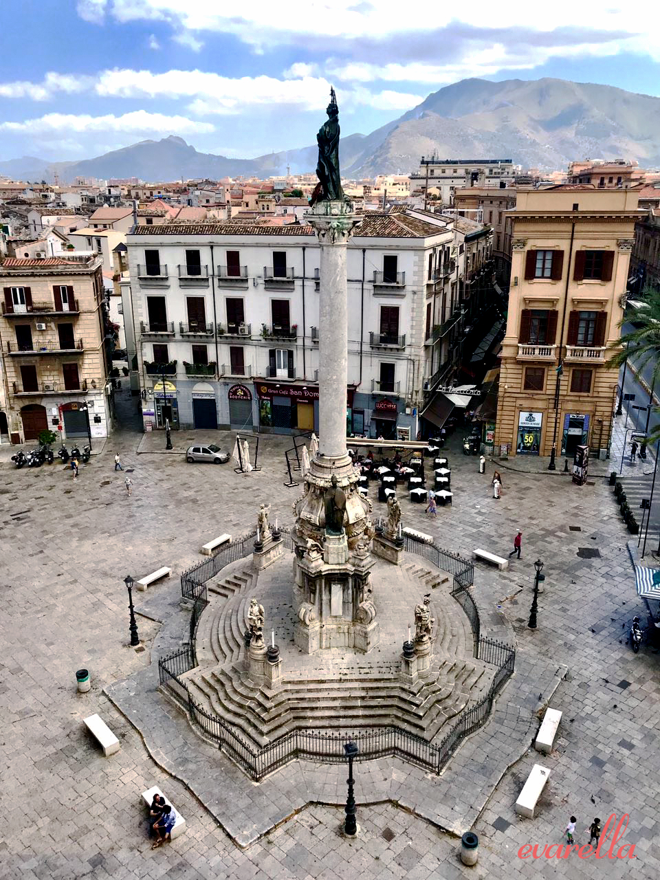 larinascente palermo aussicht dachterrasse piazzasandomenico Blick von der Dachterrasse auf die PIazza San Dominico und die Vucciria –La Rinascente Palermo