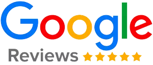 Buntes Google Reviews Logo mit gelben Sternen